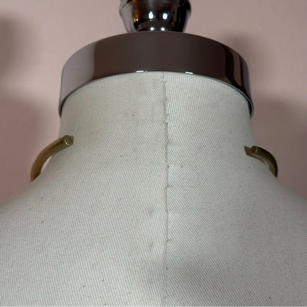 VIntage 1960 '70 MCM Modernist deco gold Brass Minimalist Choker Collar Necklace - Picture 9 of 17